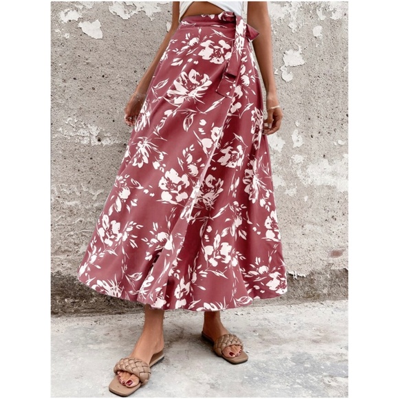 Boho Floral Print Wrap maxi Skirt - Picture 7 of 12